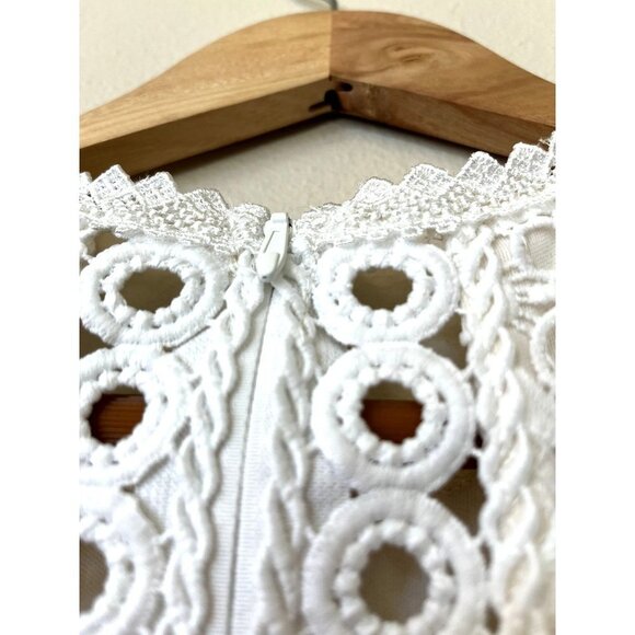 Lulu's Fitted White Fringe Midi Dress S - Picture 10 of 12